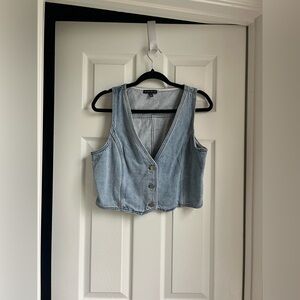 Casual Light Blue Denim Tank Top
